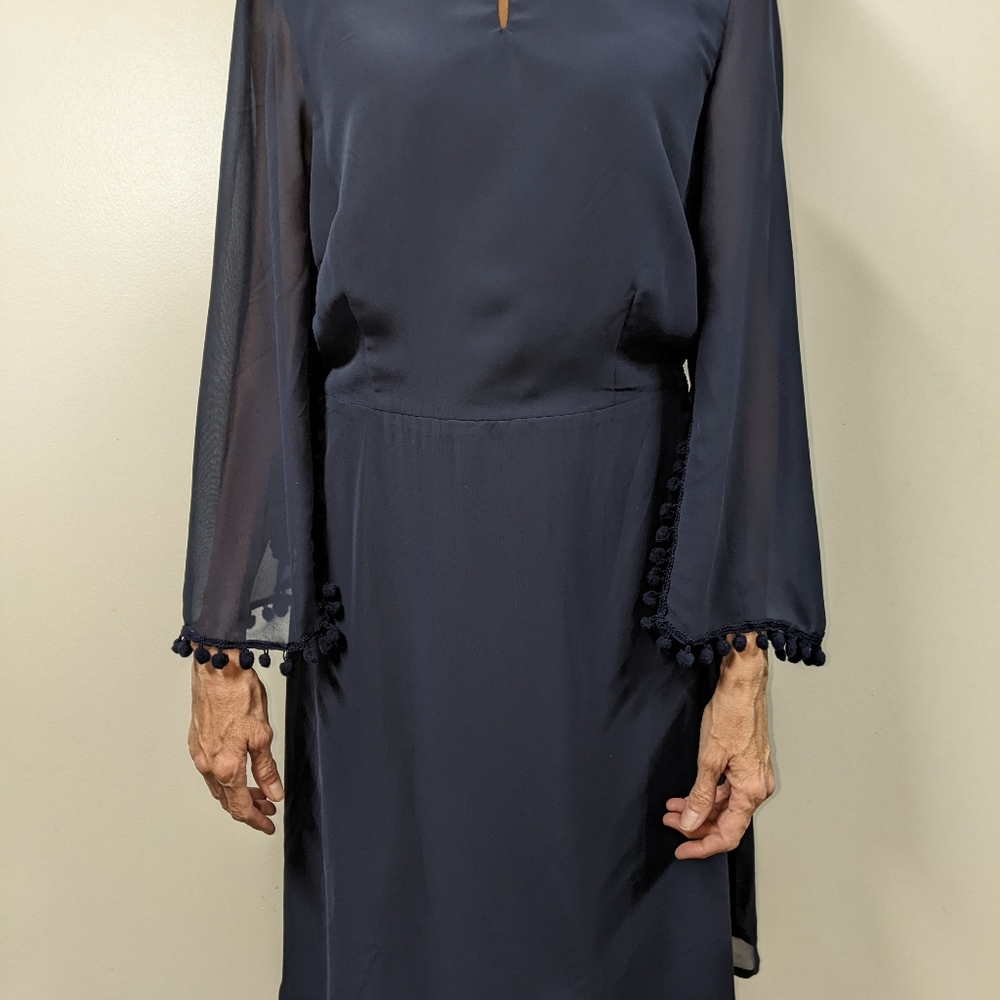 Venus Dress Size 2 with Embellished Sleeves Navy